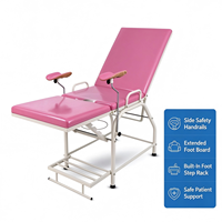 Fauteuil d'examen obstétrical F10E-B06, fauteuil d'examen en acier thermolaqué avec dossier réglable et repose-jambes mobiles