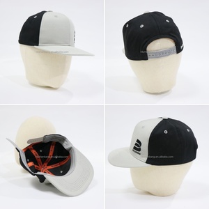 หมวกแก๊ปปักลายแบบกำหนดเอง ทรงแบน ปิดด้วยกระดุมแบบ Snapback สไตล์ฮิปฮอป หมวกกีฬาสองสี หมวก Trucker 6 แผง สำหรับเดินทางกลางแจ้งในฤดูร้อน - Product Image 2