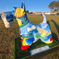 Décoration de jardin extérieure, statue de chien Terrier écossais en résine peinte à la main, couleur personnalisée, fibre de verre, garantie 50 ans