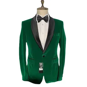 新款春秋绿色天鹅绒灯芯绒面料套装男士夹克外套