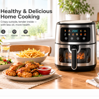 Friteuse à air de grande capacité 8L avec fenêtre de visualisation, protection contre la surchauffe, haute efficacité, appareil de cuisson domestique durable