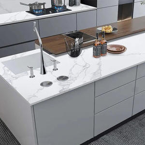 เคาน์เตอร์ครัว/ท็อปโต๊ะทำจากหินควอตซ์ลายหินอ่อนคาลาคัตต้าสีขาวขัดเงา - Product Image 1