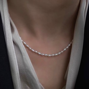 Collar de Perlas Naturales de Mijo de Dos Hilos Wenchi, Chapado en Oro de 14K, Cadena para Clavícula, Estilo Moderno y Lujoso para Mujer, Modelo 17556 - Product Image 3