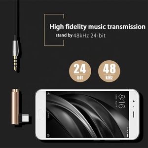 Xput محول <span class=keywords><strong>90</strong></span> درجة USB C نوع C إلى 35 مللي متر جاك 3.5 مللي متر محول الصوت نوع C محول الصوت ل سماعات - Product Image 4