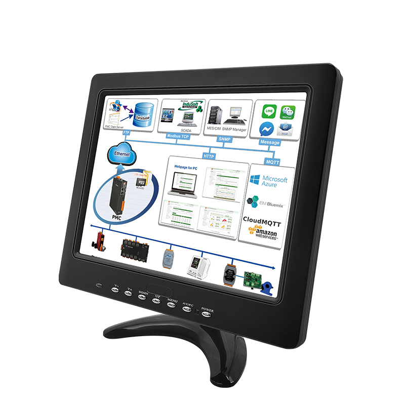 New Plastic Case 10.1 Inch LCD Resistive Touch Monitor with VGA AV for BNC USB Interfaces for Industrial Medical & Business Use