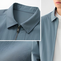 Veste d'affaires pour homme, col pointu, fermeture éclair sur le devant, couleur unie, minimaliste, automne, décontractée, sur mesure, OEM