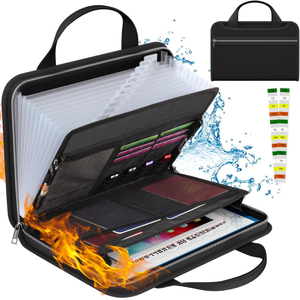 Accordion <strong>File</strong> Organizer Fireproof Expanding <strong>File</strong> Folder With Zipper Portable Important Document Organizer Folders For Office - Product Image 1