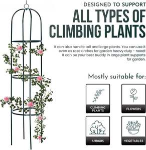 Outdoor-Garten-Rankgitter-Turm, Obelisk-Rankhilfen für Pflanzen, Kletterhilfe für Zimmerpflanzen, Blumen, Gemüse, Obst und Ranken - Product Image 4