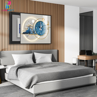 Peinture décorative de luxe légère UNIART avec horloge Art mural simple moderne boîte de portail électrique oeuvre pour la décoration de la maison sans cadre
