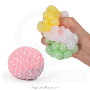 3-Color Grape Mesh Squeeze Ball - Sensory <b>Fidget</b> Toy for Kids Stress Relief, New Anti-Anxiety Venting Squishy Gift - Product Image 2