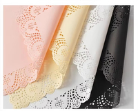Papier d'emballage classique imperméable à motif floral, nouveau design, papier dentelle enduit pour emballage de fromage au sel marin, matériau d'emballage floral