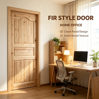 Simple Style Engineering Solid Fir Timber Interior Door Raw Solid Wood Door for Large Scale Refurbishment