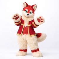 Costume de mascotte renard en peluche personnalisé, Fursuit intégral en fourrure longue, Costume de cosplay adulte, Mignon dessin animé unisexe pour festival, événement, Noël