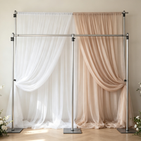 Support de toile de fond réglable en alliage d'aluminium avec barre transversale unique, cadre mural pour fleurs, support robuste pour tuyaux et draperies pour événements