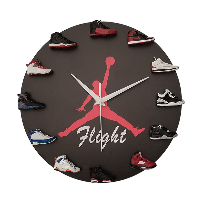 2021 new DIY mini sneaker Flight AJ style 3D shoe model clock wall modern jordan shoes wall clock