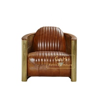 Fauteuil d'aviateur vintage Fauteuil d'aviateur en cuir marron Fauteuil d'aviateur vintage