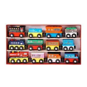 磁気列車のおもちゃ木製の列車の付属品アニメジェームス機関車のおもちゃ木製の鉄道車両トラック列車のおもちゃキッズギフト