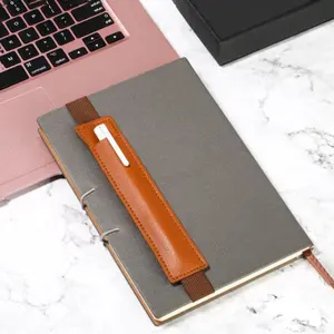 Kitap dizüstü kalem kutusu için özel PU deri elastik kalem klip taşınabilir ona okul ofis malzemeleri için kalemlik hediyeler