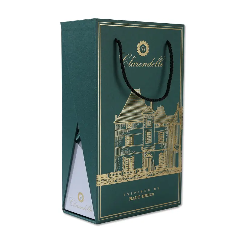 Luxus Design Wein Geschenk box Champagner Doppeltür Verpackungs box für Alkohol Alkohol mit Griff