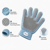 Brosse pliable en silicone écologique pour l'élimination des poils d'animaux, en ABS, peigne de massage pour le bain des chiens, complément de shampoing pour chats