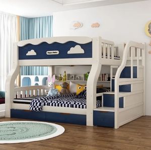 Letto a Castello Robusto in Legno Massello per Bambini Letto Madre-Figlio Multifunzionale per la Casa Letto Alto e <span class=keywords><strong>Basso</strong></span> - Product Image 6