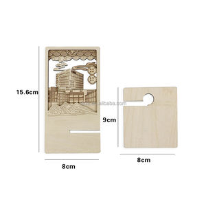 Promoción personalizada regalos de madera corte láser 3D impresión UV teléfono móvil soporte de madera con embalaje personalizado - Product Image 4