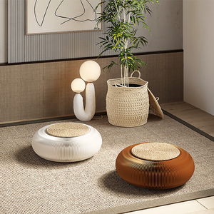 <strong>Round</strong> Portable Home <strong>Stool</strong> with Accordion-style Folding <strong>Cushion</strong> for Meditation, Suitable for Tea Rooms and Windowsills. - Product Image 4