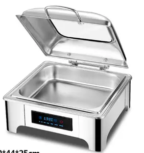 Stainless steel chafing dish automatic close hydraulic catering buffet equipment with electric temperature control