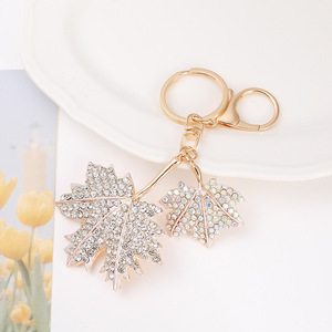Xun Xin Sáng Tạo Sáng Tạo Bling Thạch Tinh Thể Kim Loại Hợp Kim Móc Chìa Khóa 3D Lấp Lánh <span class=keywords><strong>Canada</strong></span> Maple Leaf Keychain - Product Image 2