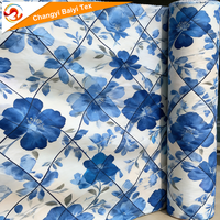 Kain Mikrofiber Polyester 100% Disikat, Cetak Pabrik Cina, Desain Bunga Besar, Grosir untuk Sprei