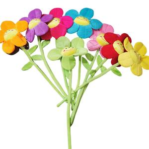 Jouets pour enfants en peluche fleur visages heureux coloré doux tiges pliables tournesol jouet enfants <span class=keywords><strong>anniversaire</strong></span> cadeau décors - Product Image 2