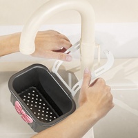 Panier suspendu réglable en plastique pour évier, avec égouttoir à fixer sur robinet, bac de rangement pour comptoir de cuisine