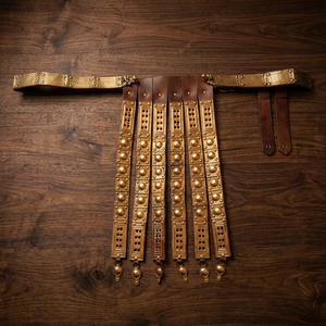 Cingulum de Centurión Romano, Placas de Latón Electrochapado, Hecho a Mano en Cuero, Accesorio Histórico para Disfraces - Product Image 4