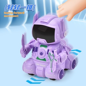 Dinámica 4 colores Inercia Presionando Nuevo <span class=keywords><strong>Robot</strong></span> de Guerrero de dibujos animados Juguete para niños Material plástico con función de luz Coche <span class=keywords><strong>Robot</strong></span> - Product Image 1