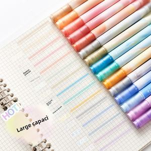 Marcadores de Doble Punta de Gran Capacidad, Nuevos Marcadores Creativos Coloridos con Punta Oblicua, Material Escolar para Estudiantes, Suministros de Papelería - Product Image 1