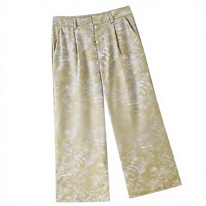 Pantalones de Satén con Estampado Floral de Cintura Alta y Pierna Ancha para Mujer, Pantalones Casuales de Verano de Corte Holgado y Largo Completo - Product Image 6