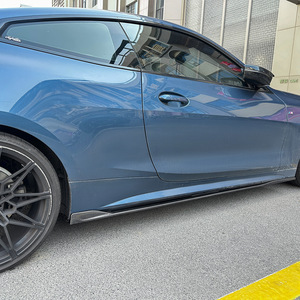 Bmw 4 Series Coupe G22 G23 Side Skirts Piano Black Carbon Fiber Texture Abs Body Kit 2020+ M Sport - Product Image 2