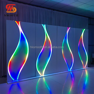 SMOOTH Custom 3D S Shaped Acrylic Backdrop Panel Led Light Strip Wave Arch for Wedding <b>Stage</b> Decoration - Product Image 2