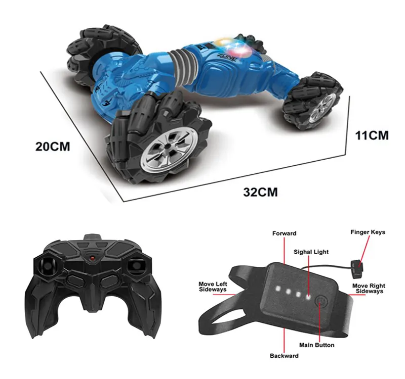 Controllo del rilevamento dei gesti twist rc acrobatica giocattoli per auto telecomando doppio lato guida acrobatica auto RC per bambini