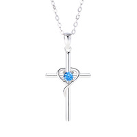 Rétro Simple à la mode S925 argent croix Long Style collier pendentif chandail chaîne pour les femmes