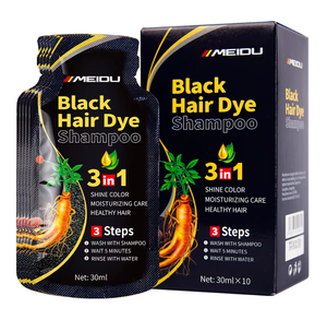 Portable 30ml Meidu Shampoo Black Color Hair Dye Sachets - Product Image 1