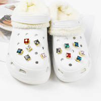 Tênis de diamantes atividades ao ar livre, sapatos crocs com conjunto de decoração de alta qualidade