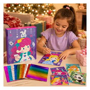 Kit de Arte con Papel de Aluminio sin Desorden para Niñas, Set de Manualidades para Crear Imágenes, Ideal para Principiantes, Viajes, Aula, Regalo de Cumpleaños, Suministro de 10 Pulgadas - Product Image 5
