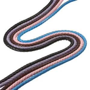 Grande estoque vendido por saco Alta qualidade 7mm multi cores PU material imitação de couro trançado cabo atacado