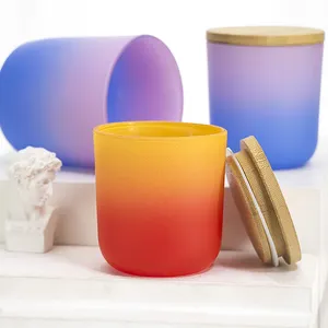 Barattoli di lusso di diverse dimensioni barattoli di vetro di colore sfumato ampiamente utilizzati per la produzione di candele