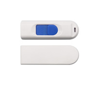 Flashdisk USB2.0 Plastik Murah Model Geser Retractable Dengan Lubang Tali Gantungan, Pendrive Logo Kustom, U Disk Tarik-Dorong untuk Hadiah