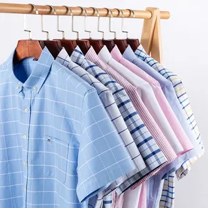 Camicia estiva da uomo taglie forti 7XL a maniche corte in cotone 100% Casual bianco a quadri traspiranti - Product Image 4