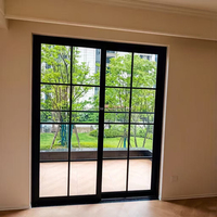 Aluminium-Französische Außentüren Eingangstüren mit Glas Bogenförmige Tür Fiberglas-Fliegengitter Wärmedämmung für Villa Garten Innenbereich