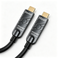Câble Fibre Optique USB-C vers USB-C Qiulink 4K 60Hz 10 Gbit/s pour Synchronisation de Données et Charge PD60W pour Disque Dur Externe et Tablette