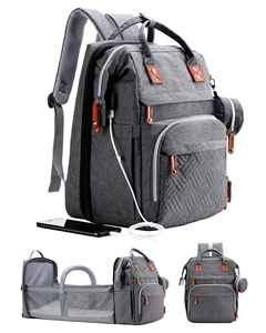 Sac à dos à couches pour bébé Sac à couches de grande capacité avec poches isolées Sac à couches de voyage étanche pour les parents Fabriqué au Vietnam - Product Image 1